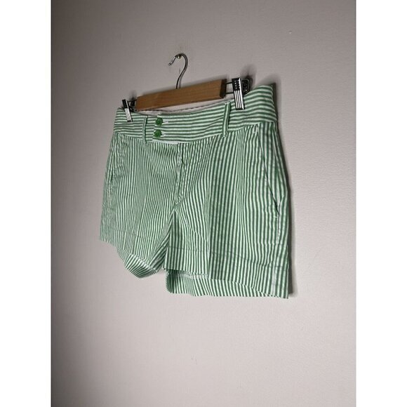 Banana Republic Womens Shorts Mid Rise white green Ryan Fit Chino Pocket… - Picture 3 of 10